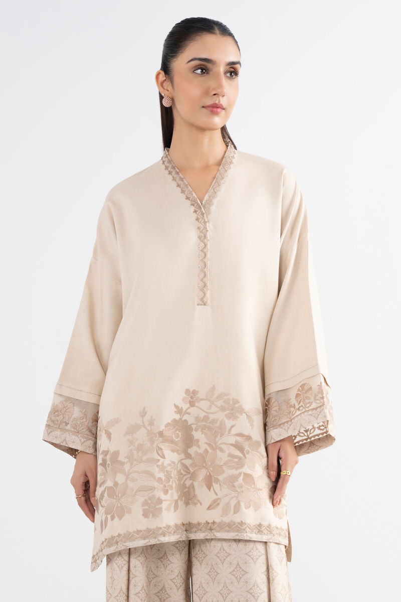 2 Piece - Embroidered Linen Suit