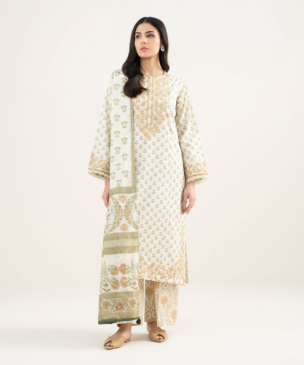 Lawn Printed Mint Green Dupatta