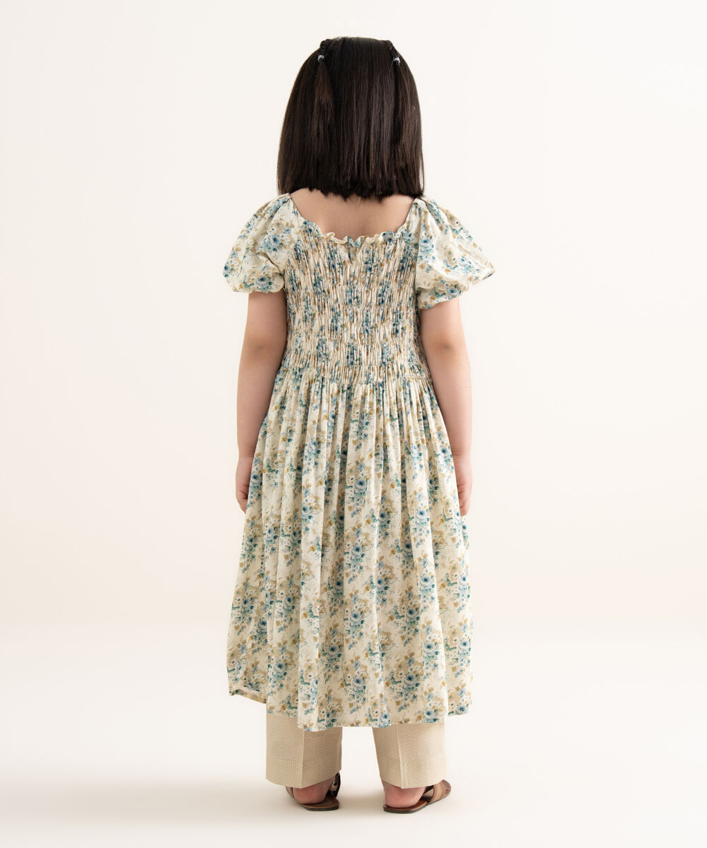 Girls Two Piece Printed Arabic Lawn Suit