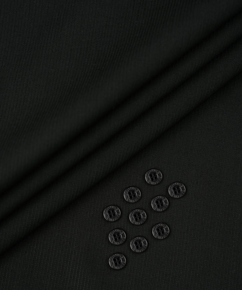 Men's Unstitched 2-Piece Premium Wash & Wear Dobby Black Suit