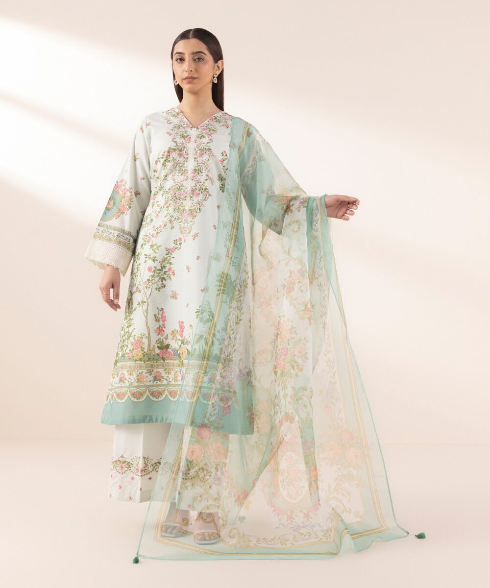 Woman - Multi Embroidered Zari Lawn Shirt