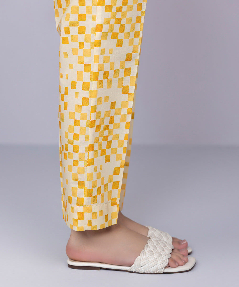 Women's Pret Cambric Yellow Cigarette Pants