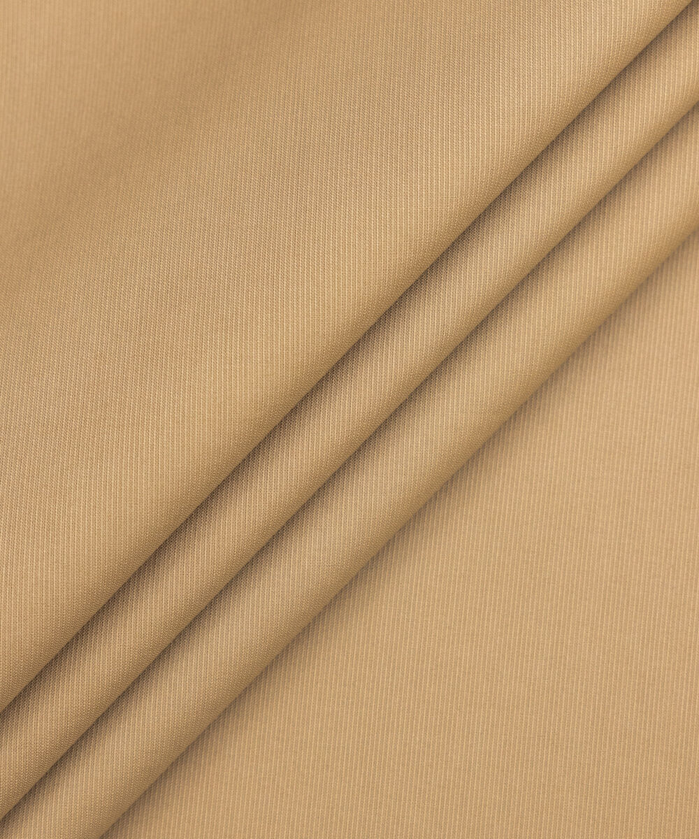 Men's Unstitched Two-Piece Khaki Premium Cotton Dobby Suit