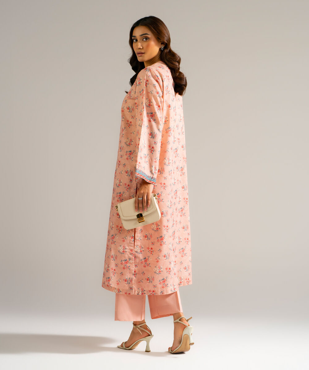 Women's RTW Zari Lawn Embroidered Pink 2 Piece Suit