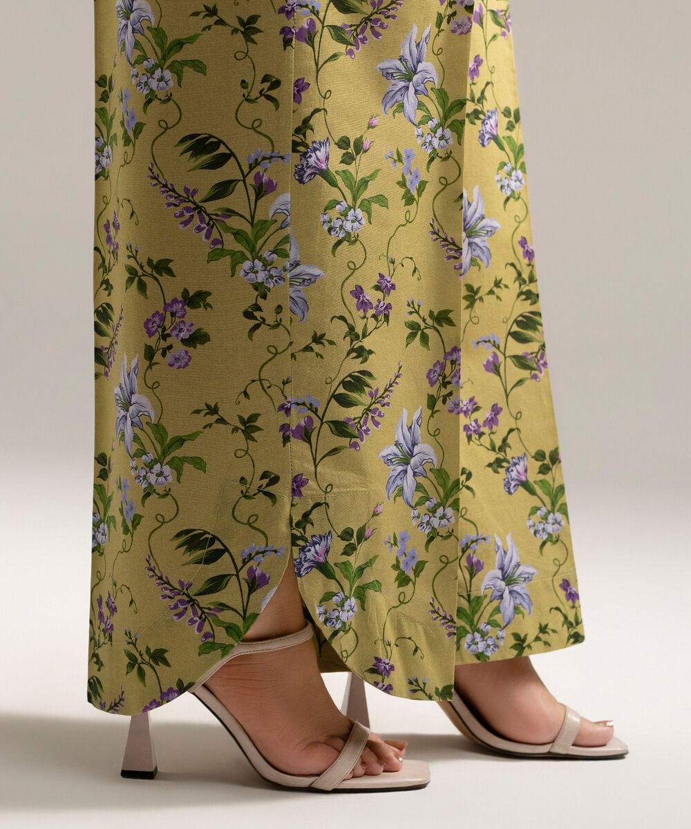 Women's RTW Cambric Printed Green Culottes
