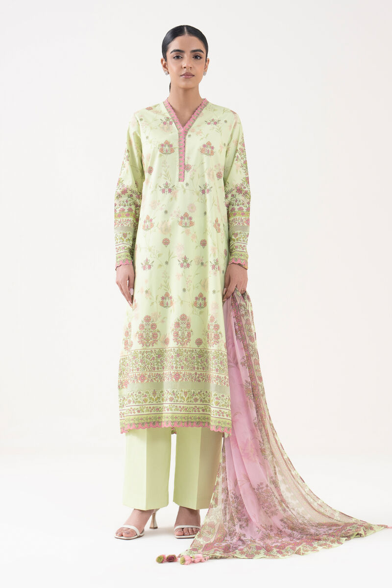 3 Piece - Printed Cotton Viscose Suit