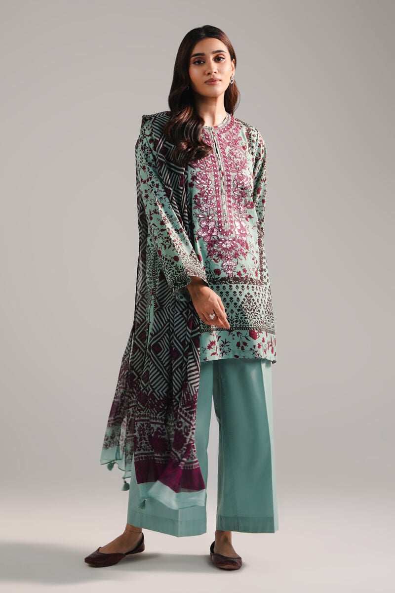 3 Piece - Embroidered Cambric Suit