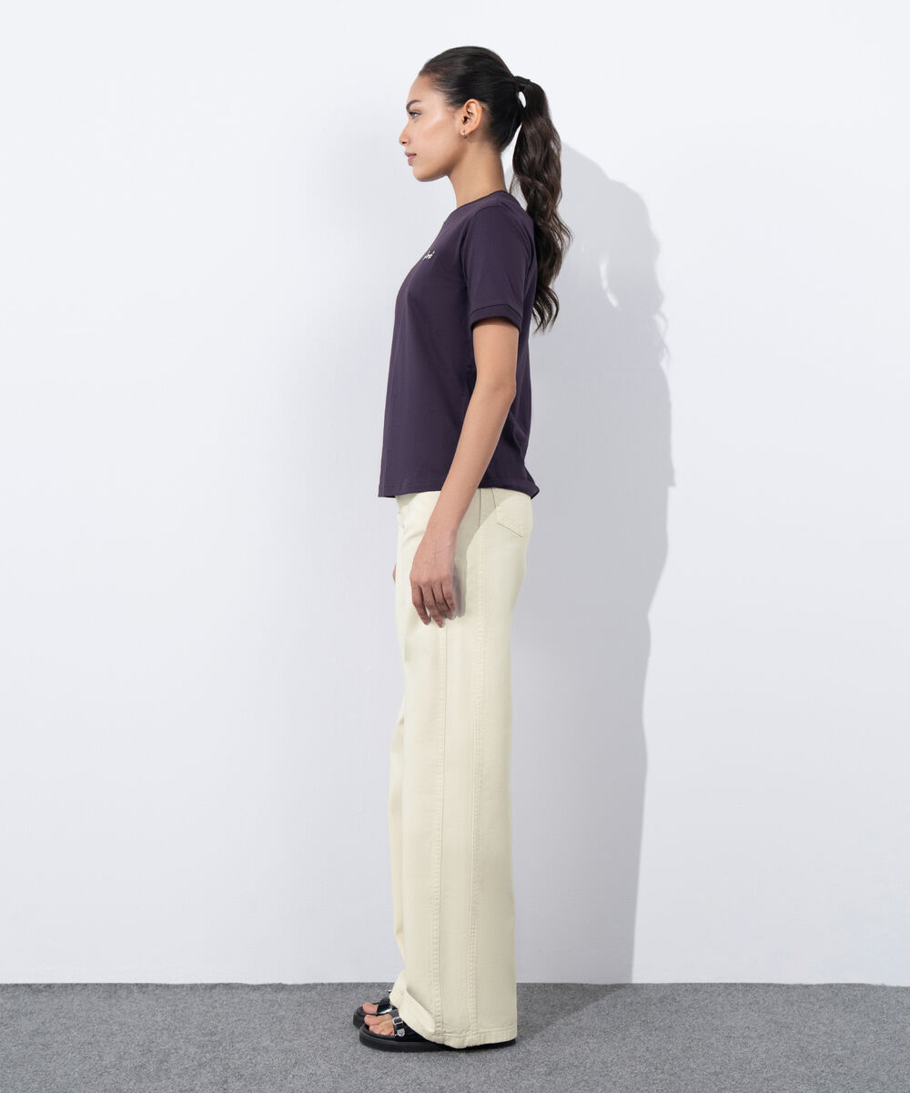 Women's Western Wear Purple Graphic Print T-Shirt