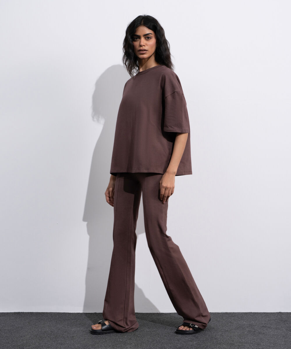 Women's Dark brown Loose Fit T-Shirt