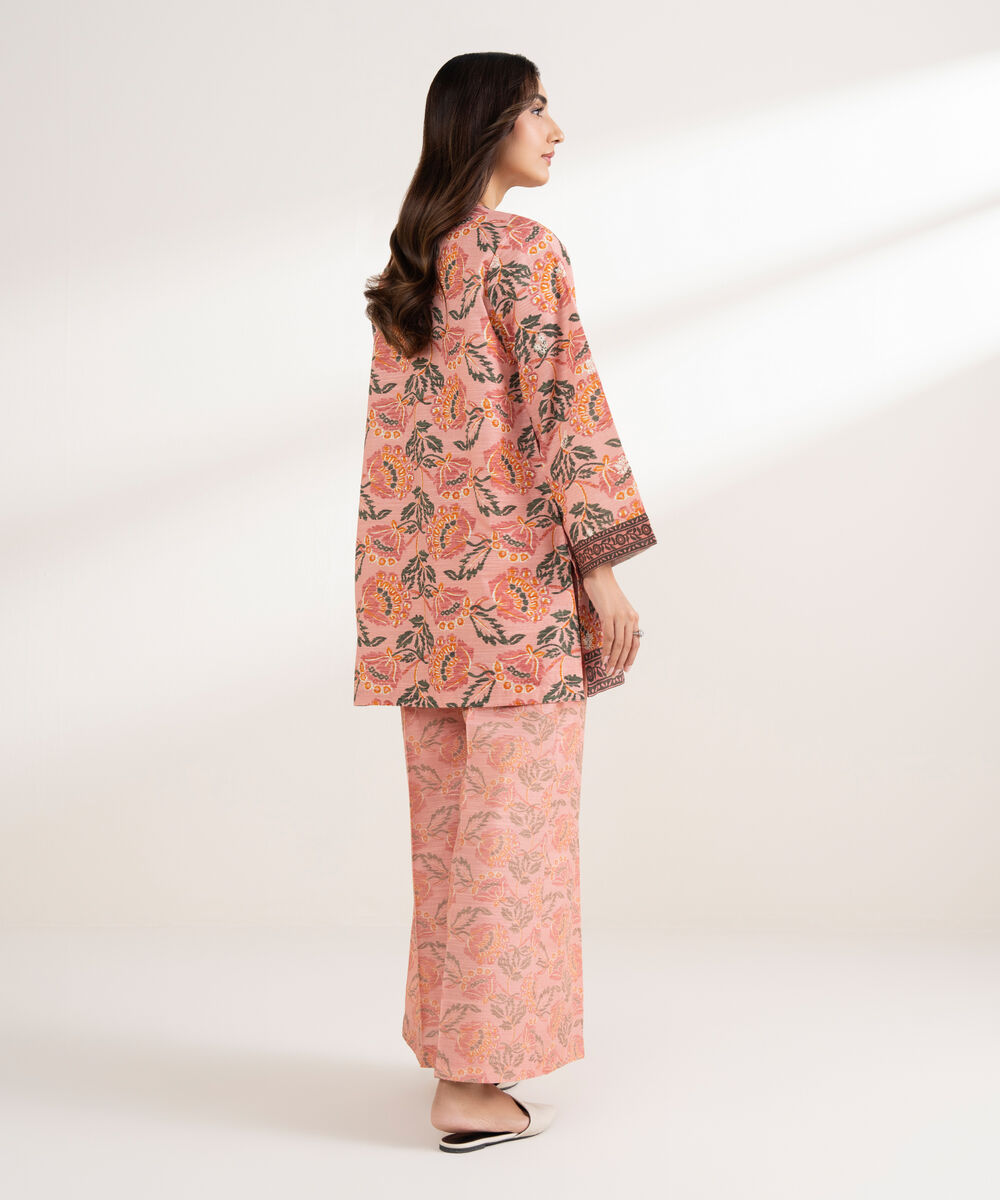 Women's RTW Khaddar Embroidered Straight Mauve Shirt