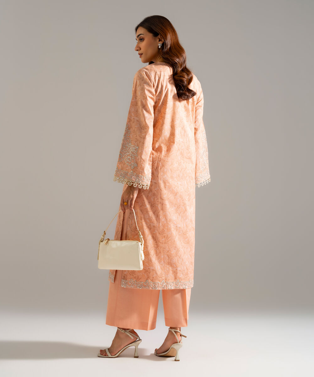 Women's RTW Lawn Embroidered Pink 2 Piece Suit