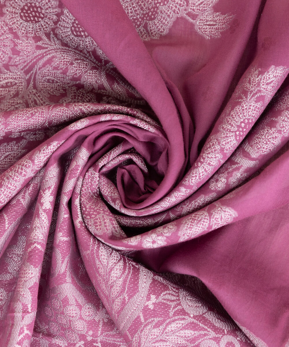 Extra Weft Jacquard Purple Solid Dupatta