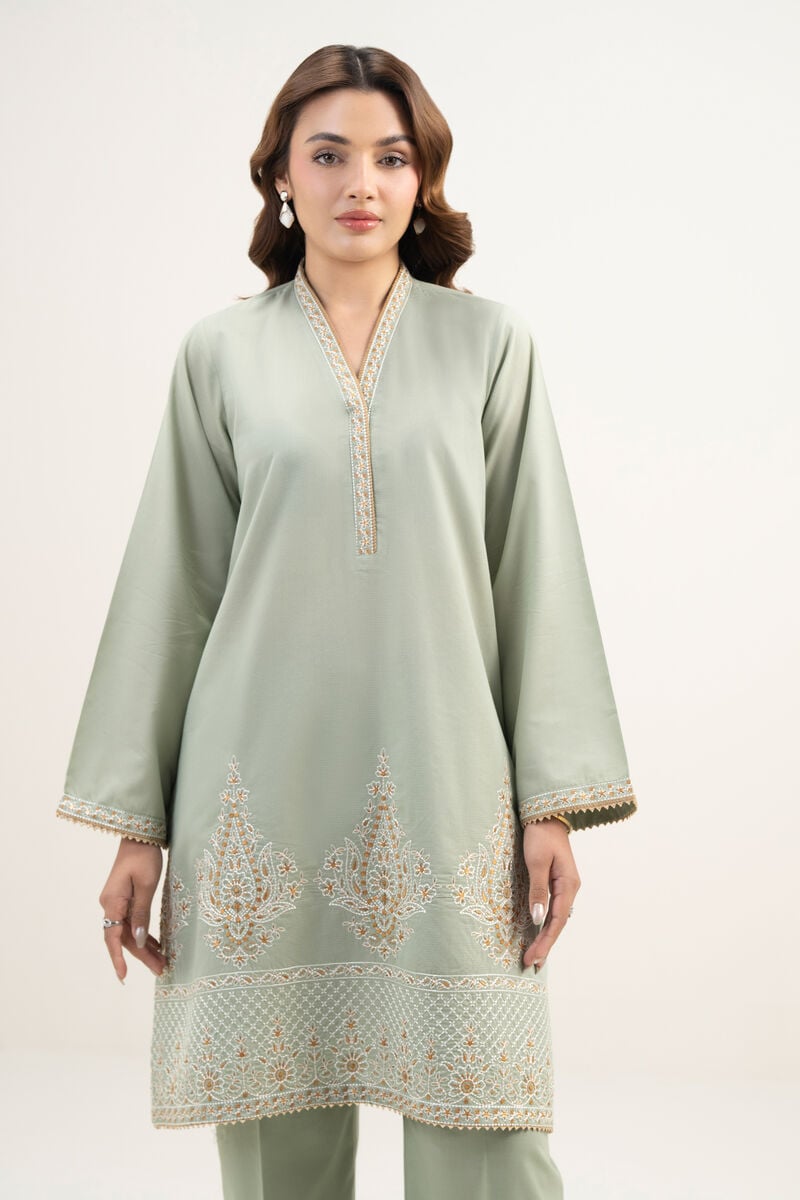 Embroidered Zari Lawn Shirt