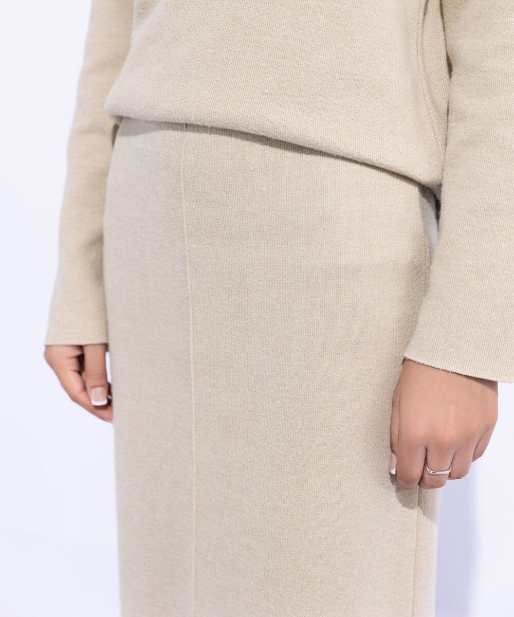 Woman - Off White Ribbed Skirt