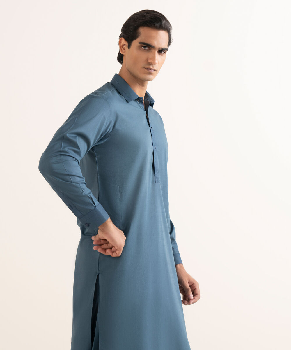 Men's Stitched Premium Cotton Grey Suit