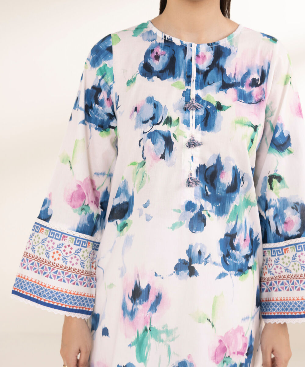 Women's RTW Lawn Multi Printed A-Line Shirt