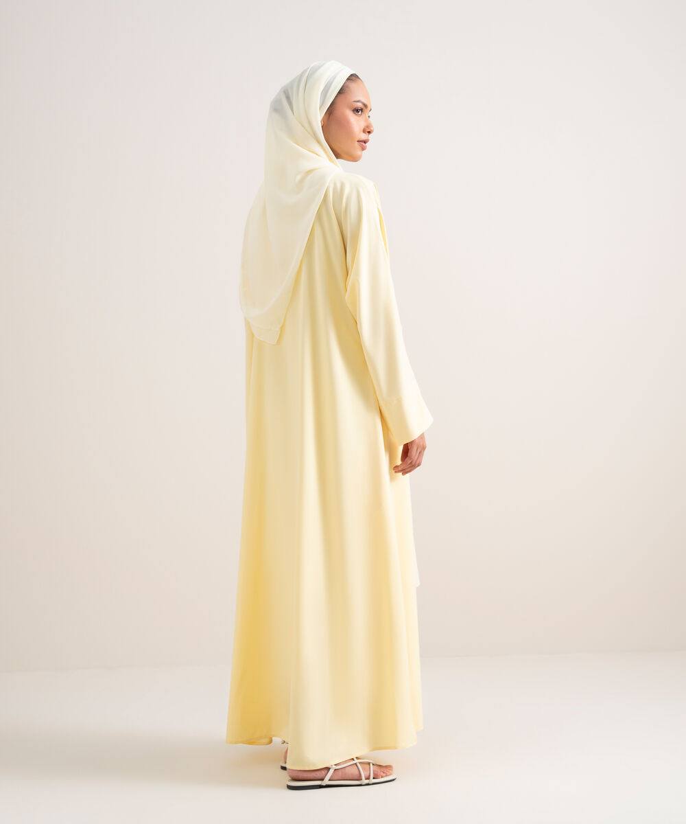 Women's Dusty Yellow Button Through Kimono Abbaya