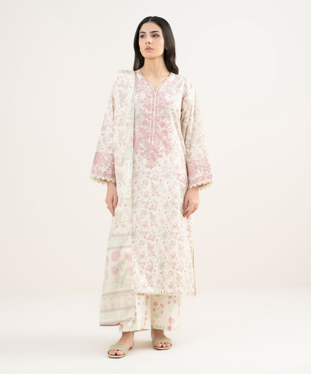 Textured Voile Printed Dupatta