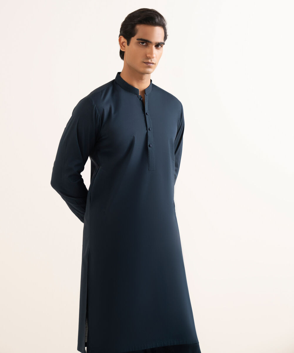 Men's Stitched Premium Cotton Green Suit