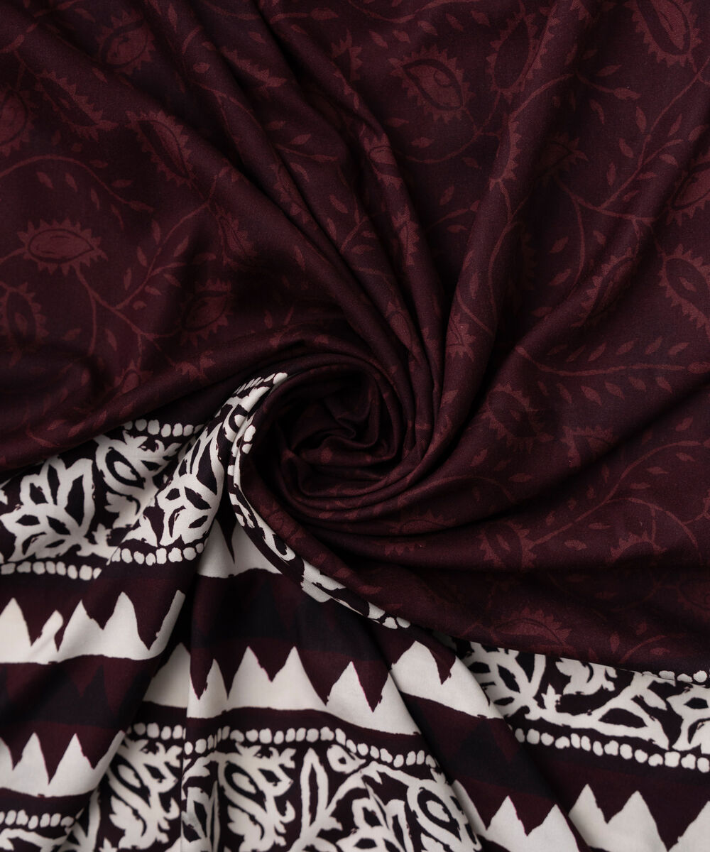 Printed Linen Brown Dupatta