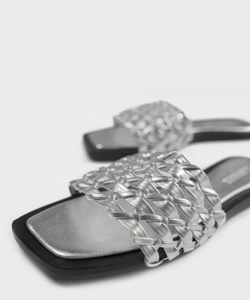 Women's Silver Braided Sandal