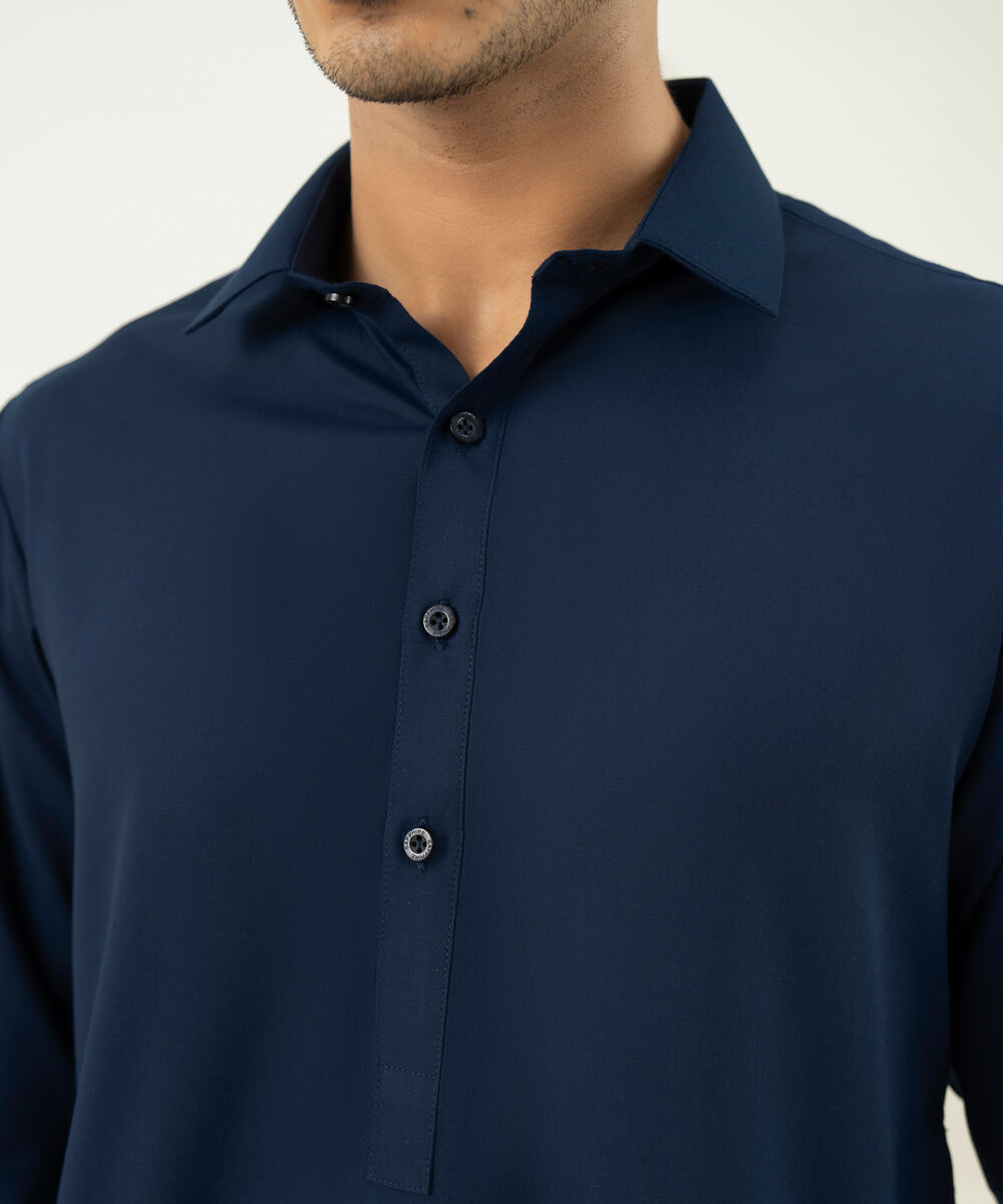 Men's Falak Plain Blue Kurta Shalwar