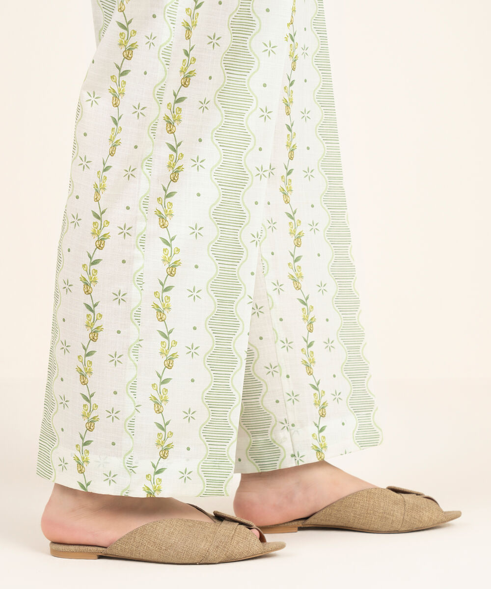 Women's RTW Crosshatch Printed Mint Green Straight Pants