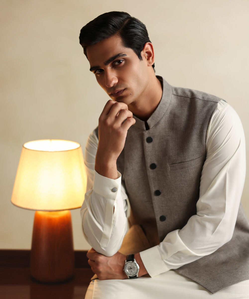 Men's Stitched Organic Brown Waistcoat