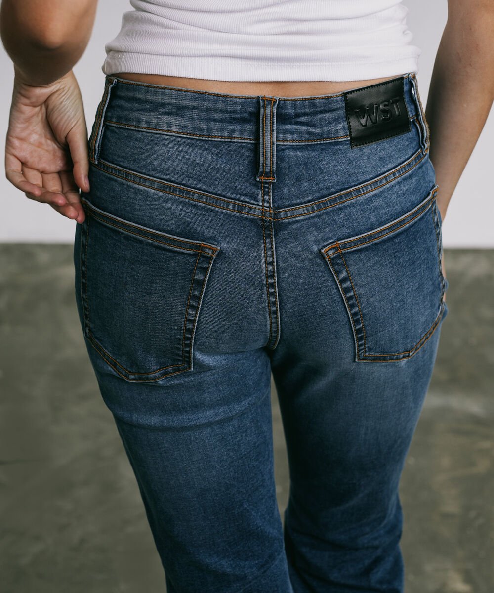 Women's Western Wear Blue High Rise Bootcut Jeans