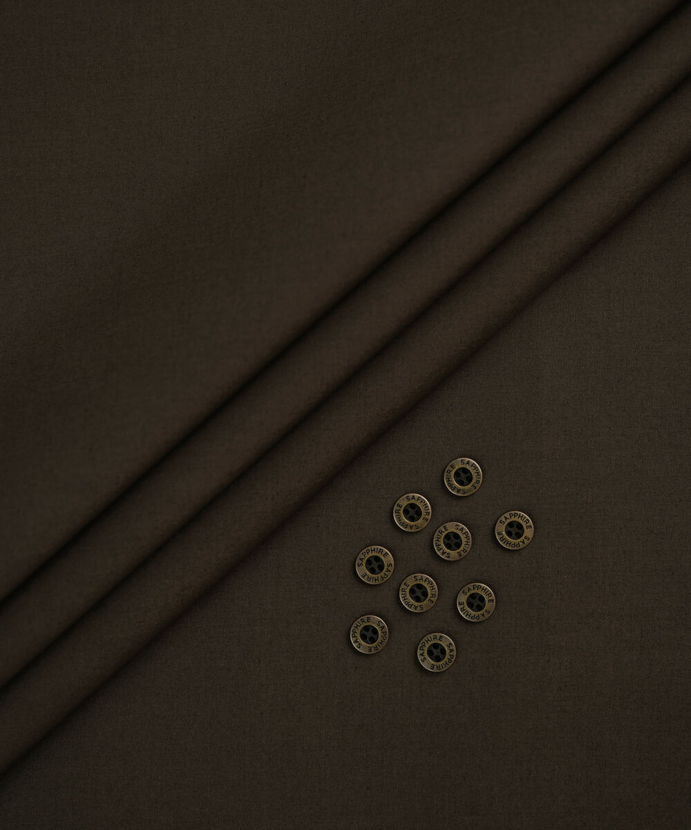 Men's Unstitched Dark Olive Two Piece Premium Cotton Suit