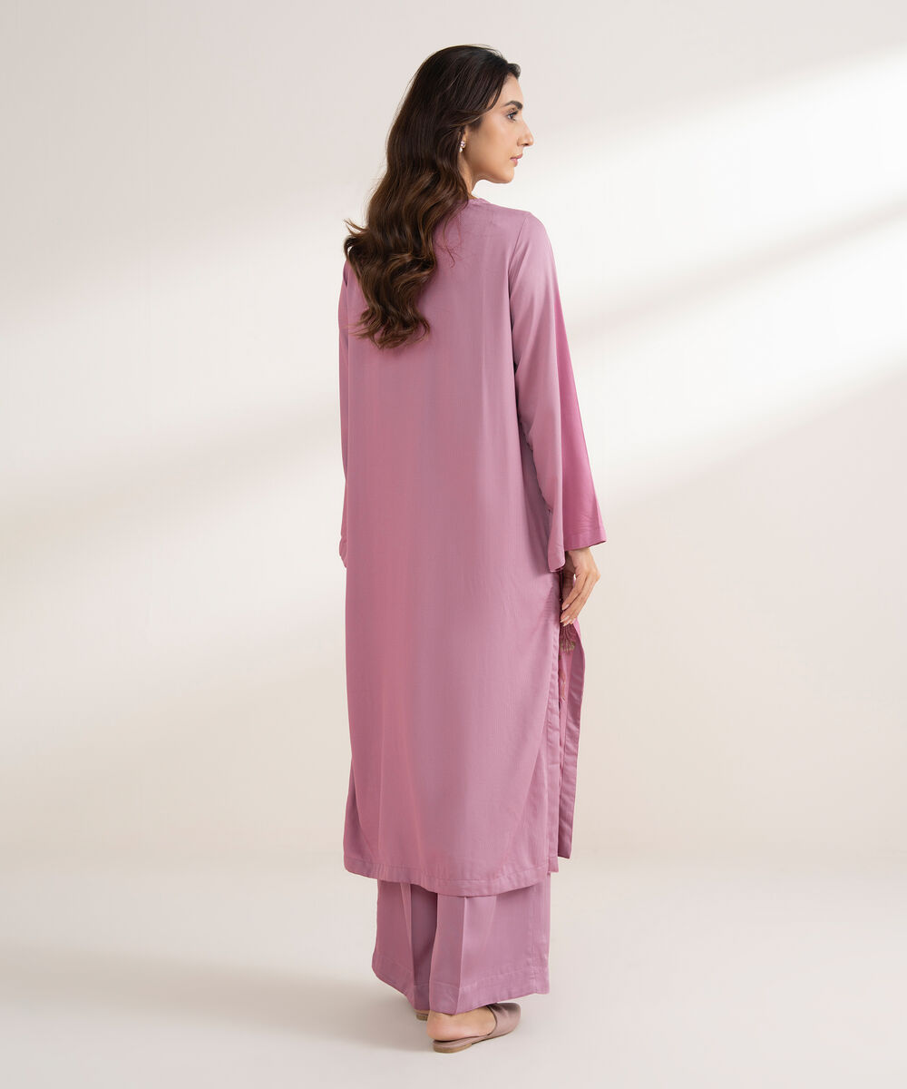 Women's RTW Bedford Embroidered Straight Pink Shirt