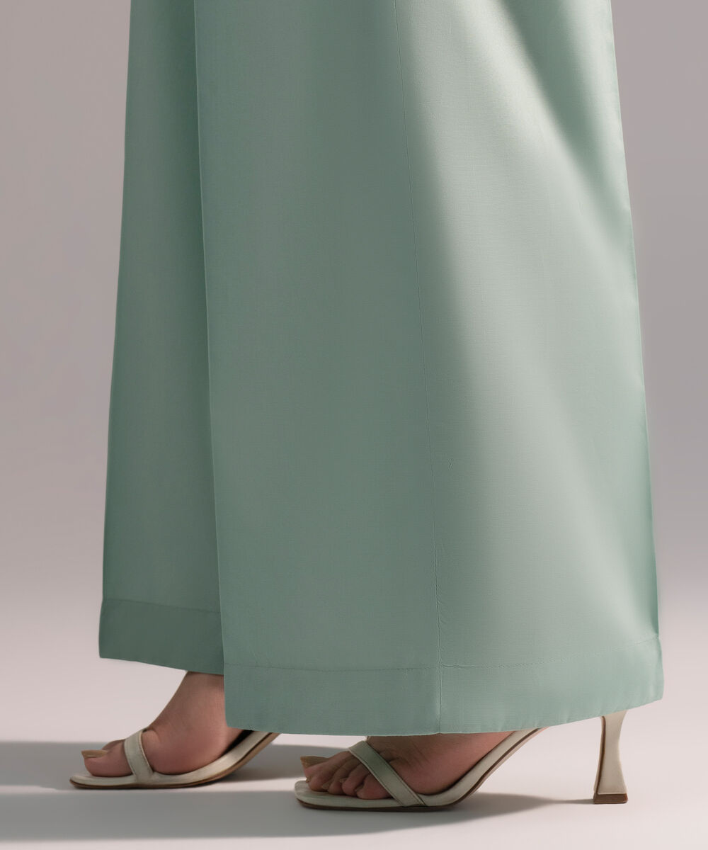 Women's RTW Cambric Solid Sage Green Culottes