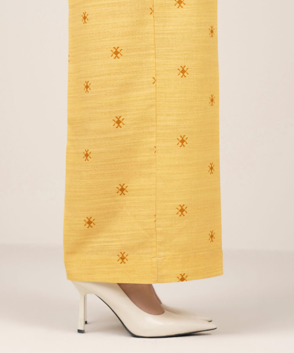 Women's RTW Khaddar Printed Mustard Culottes