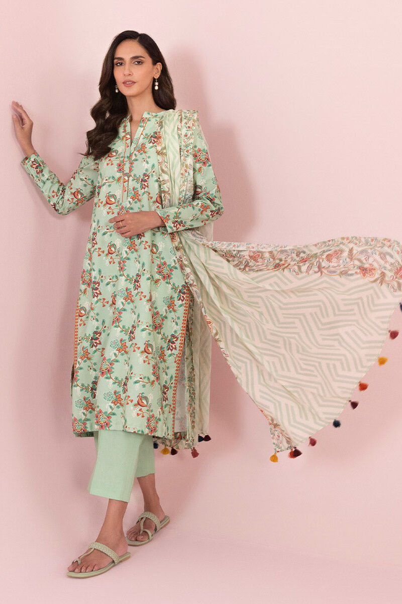 3 Piece - Printed Cambric Suit