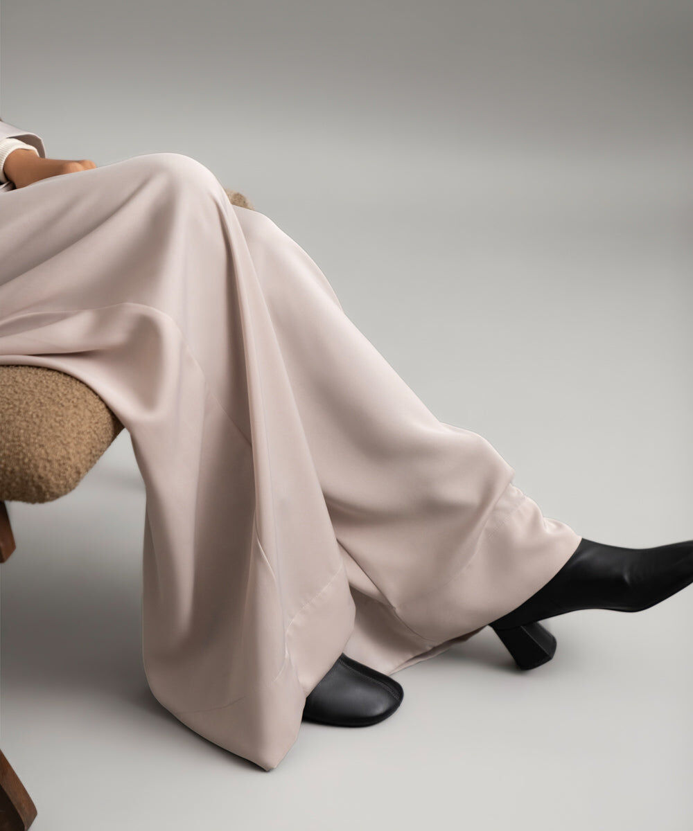 Woman - Pink Flowy Wide Leg Trousers