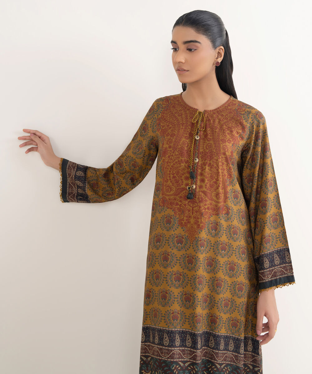 Women's RTW Viscose Linen Printed Multi Straight Shirt