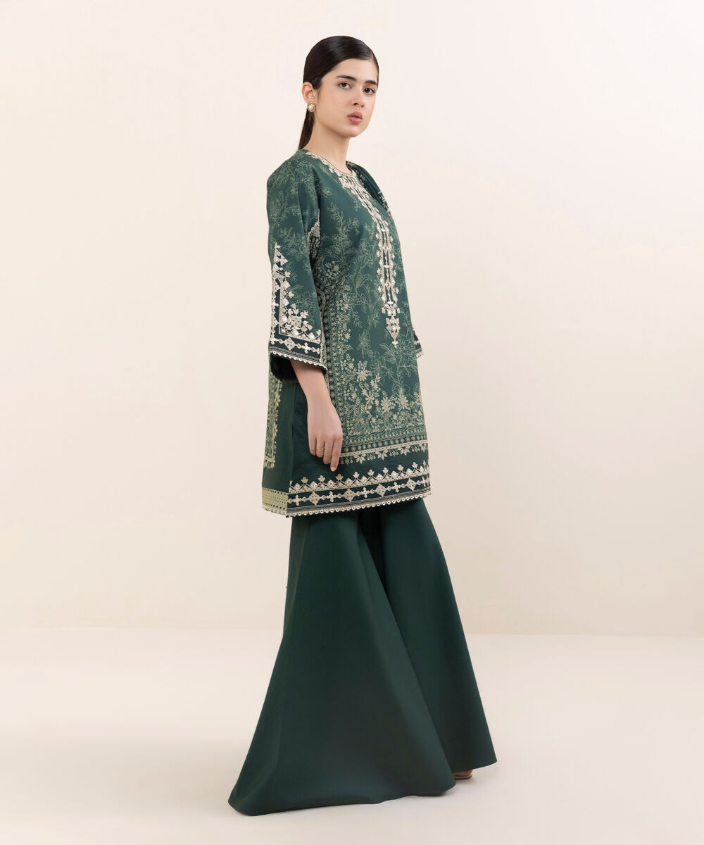 Women's Unstitched Lawn Embroidered Multi Three Piece Suit