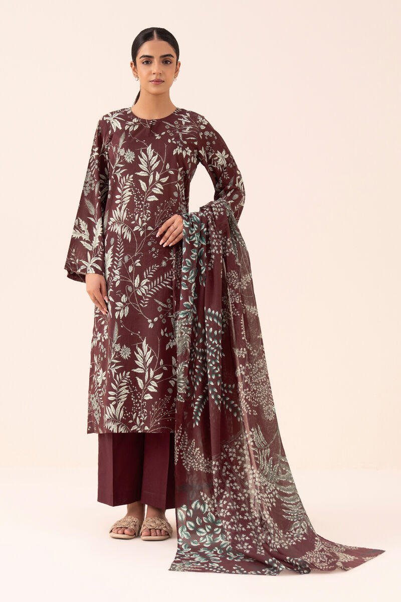 3 Piece - Printed Cotton Suit