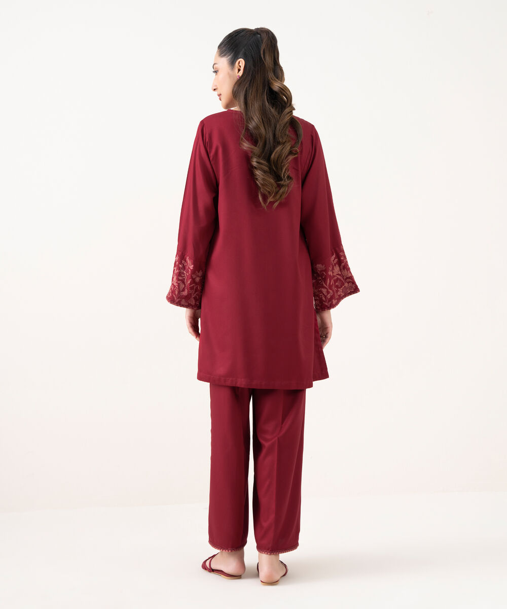 Women's RTW Viscose Marina Maroon Dyed Boxy Shirt