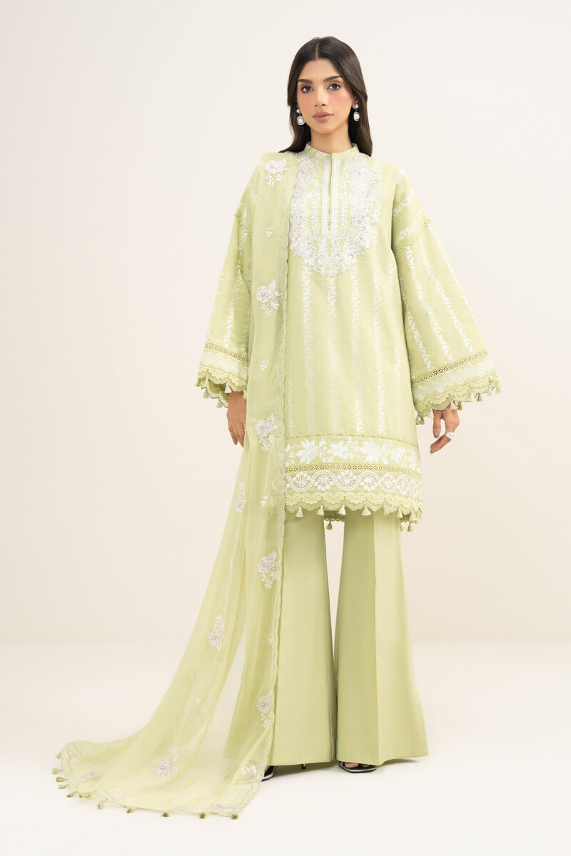 3 Piece - Embroidered Jacquard Suit