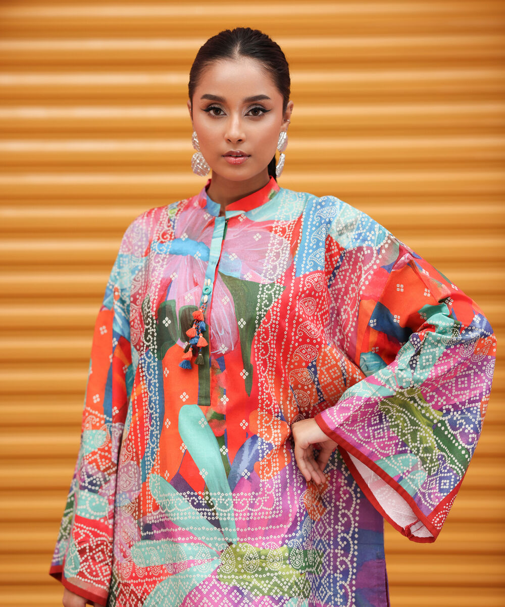 Women's Unstitched Lawn Printed Multi 2 Piece Suit