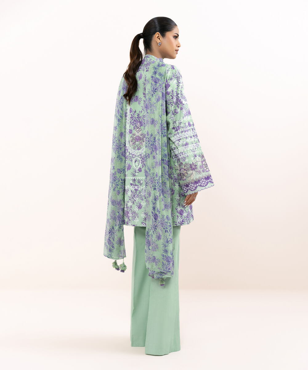 Women's Unstitched Cotton Viscose Printed Three Piece Suit