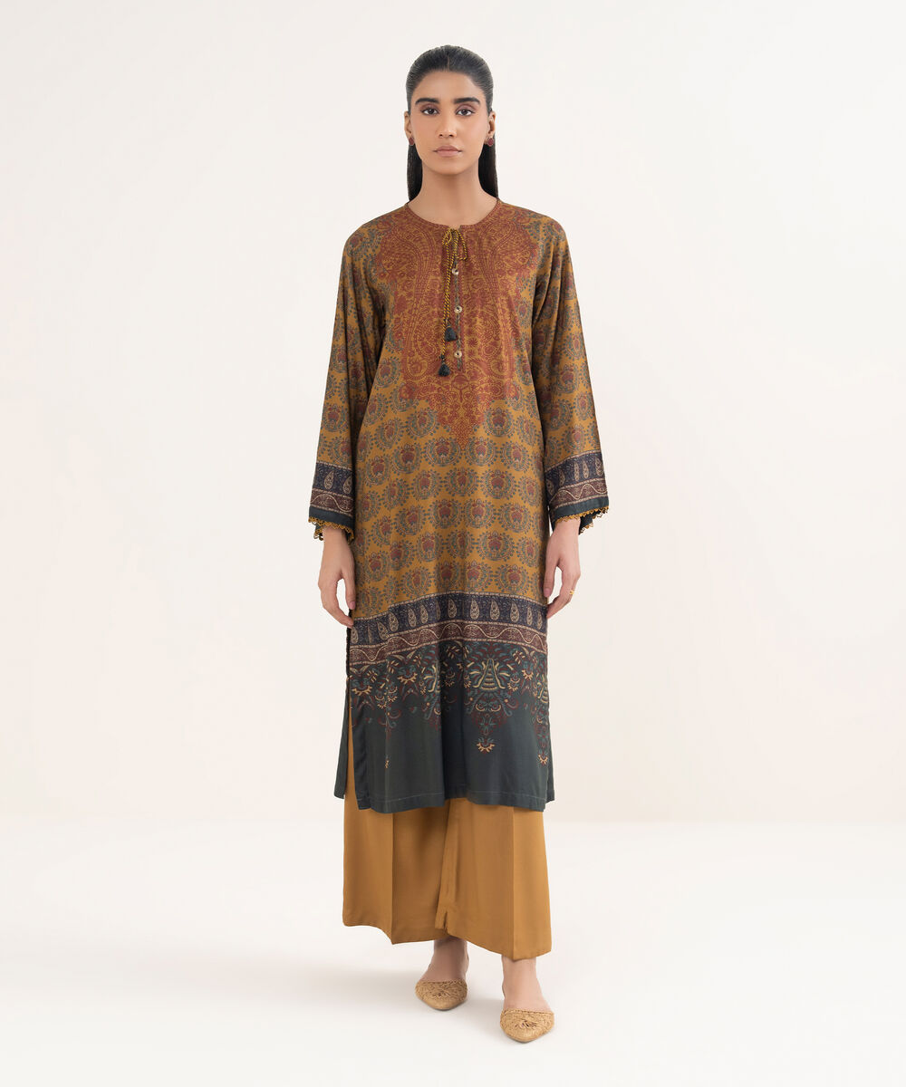 Women's RTW Viscose Linen Printed Multi Straight Shirt