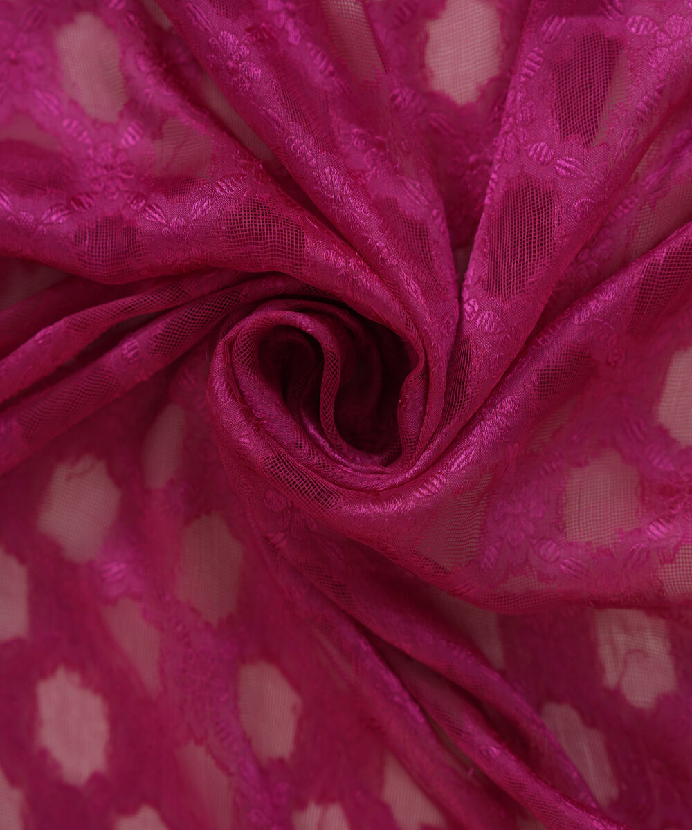 Solid Brochea Jacquard Pink Dupatta