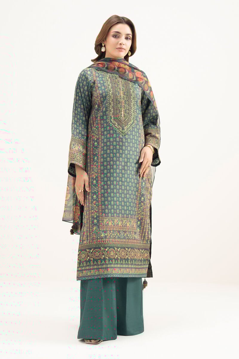 3 Piece - Embroidered Silk Suit