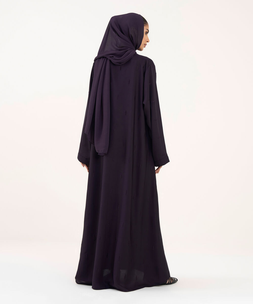 Women's Purple Polyester Abaya Set