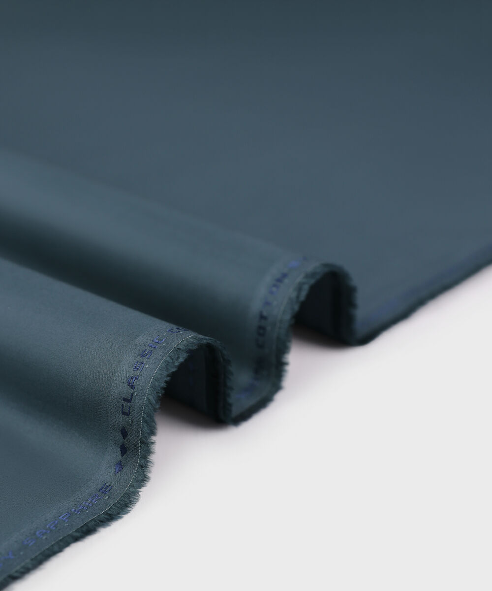 Men Unstitched Cotton Green Full Suit Fabric