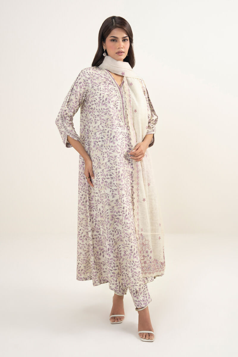 3 Piece - Embroidered Zari Lawn Suit