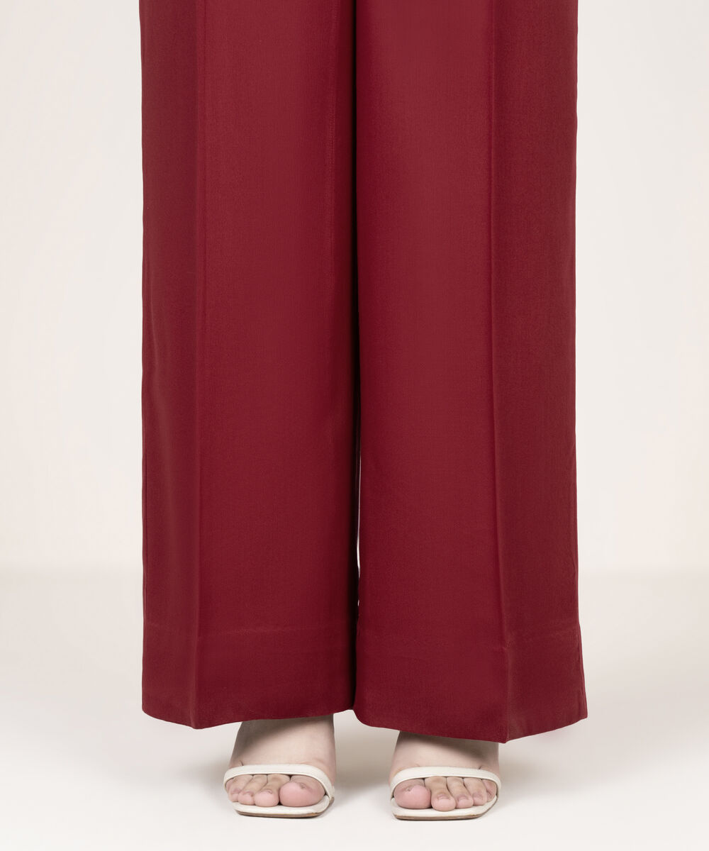 Women's RTW Bedford Solid Maroon Culottes