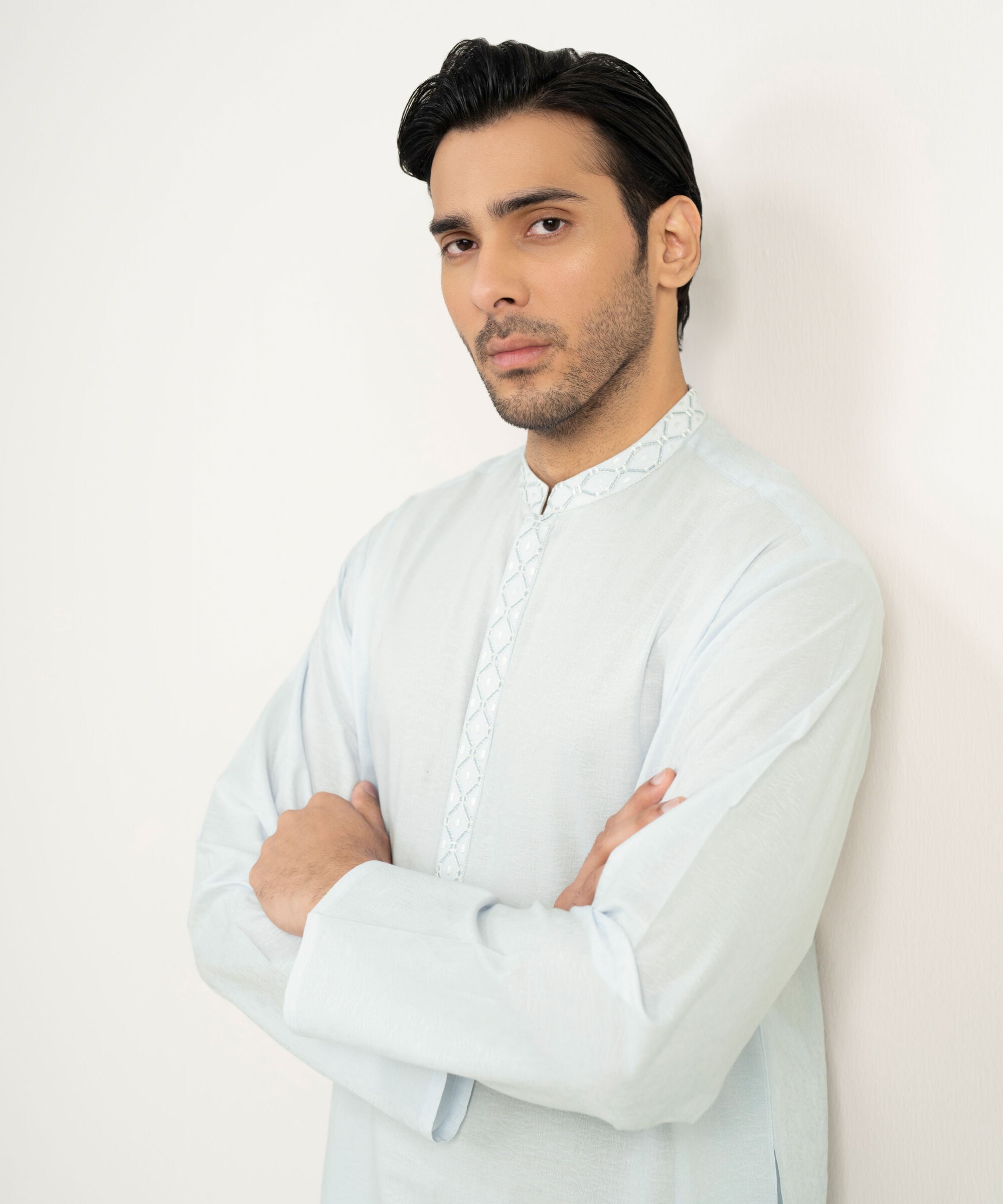 Sapphire - Embroidered Cotton Dobby Kurta